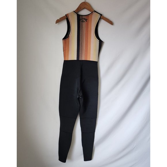 Billabong Sol Sistah black tan stripe Long Jane 2mm wetsuit 4 - Picture 2 of 5